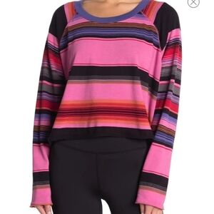Free people Baja striped orchid top size xs